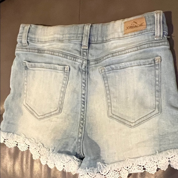 Jordache Light Blue Jean Shorts with Lace Hem - Picture 8 of 8